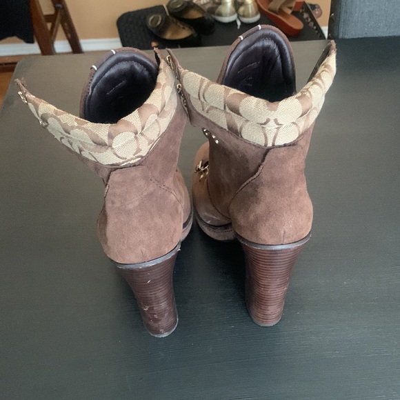 suede coach heeled boots - Picture 5 of 6